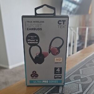 True Wireless Sport Earbuds - Black and Red